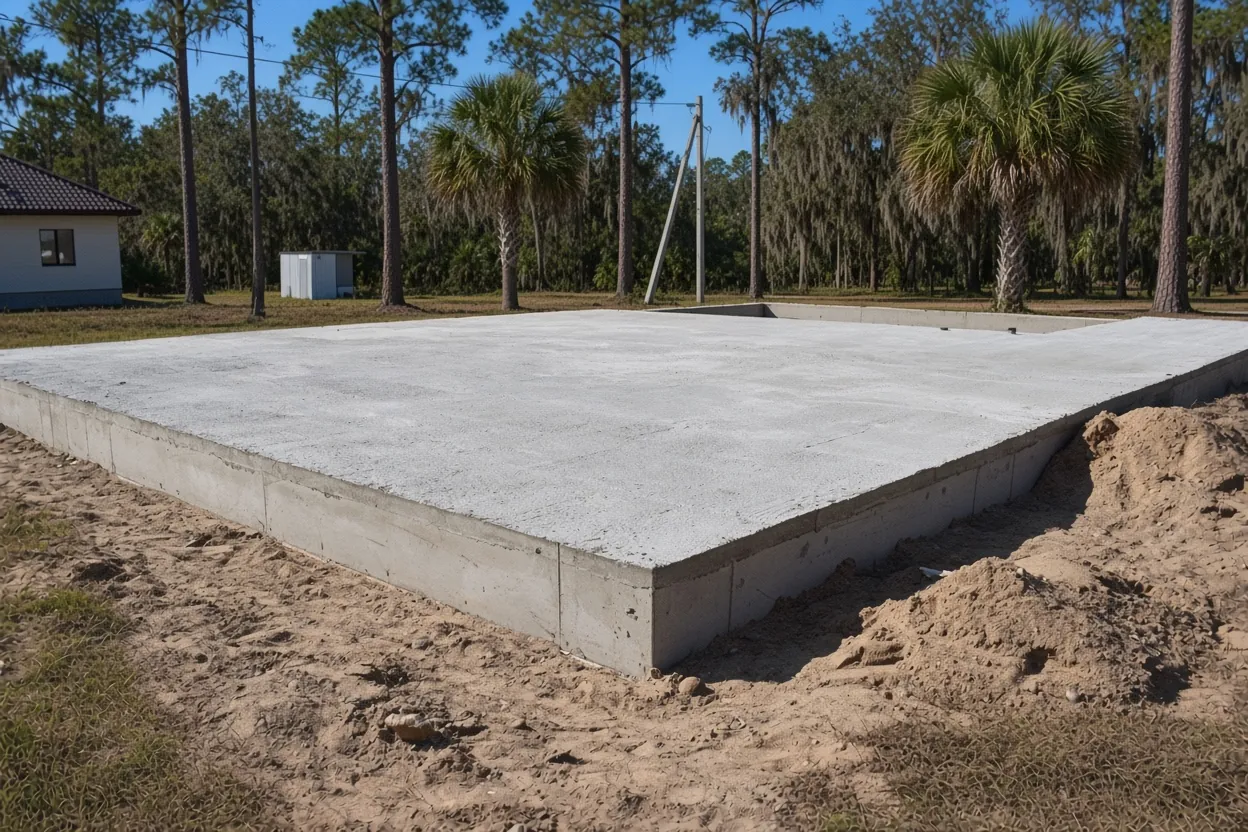 Open pasture land with a cleared building pad on Polk County ground near Fort Meade